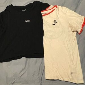 Vans Black and Cream T-Shirt Duo
